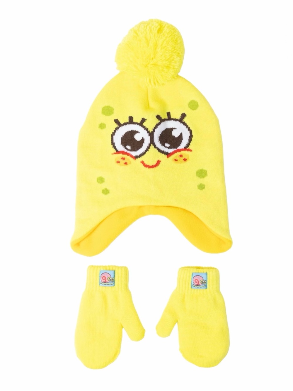 SpongeBob Pom-Pom Knit Hat and Mittens Set